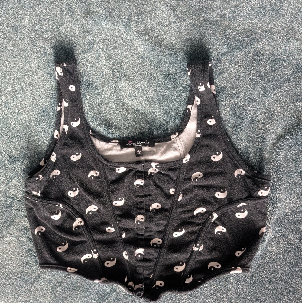 Yin Yang Black Crop Top